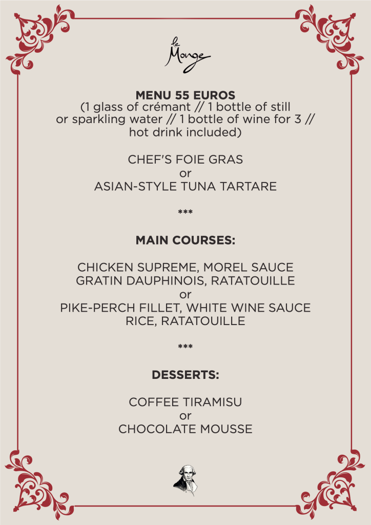 Brasserie Le Monge €55 group menu (English)